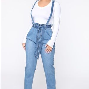 - I gave it all denim overalls NWOT